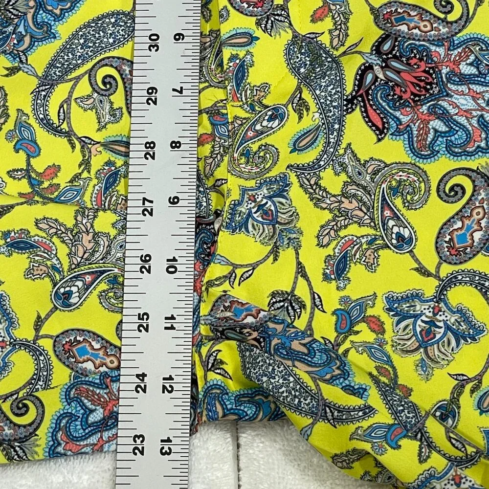 Hreski Mens Golf Shorts 40 Paisley Yellow Multi Color Loud Performance Stretch